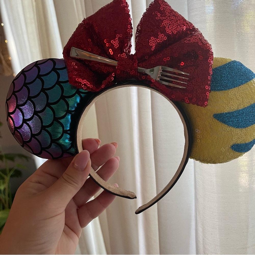 Ariel The Little Mermaid Minnie Mouse Ears Headband Handmade Disney Style